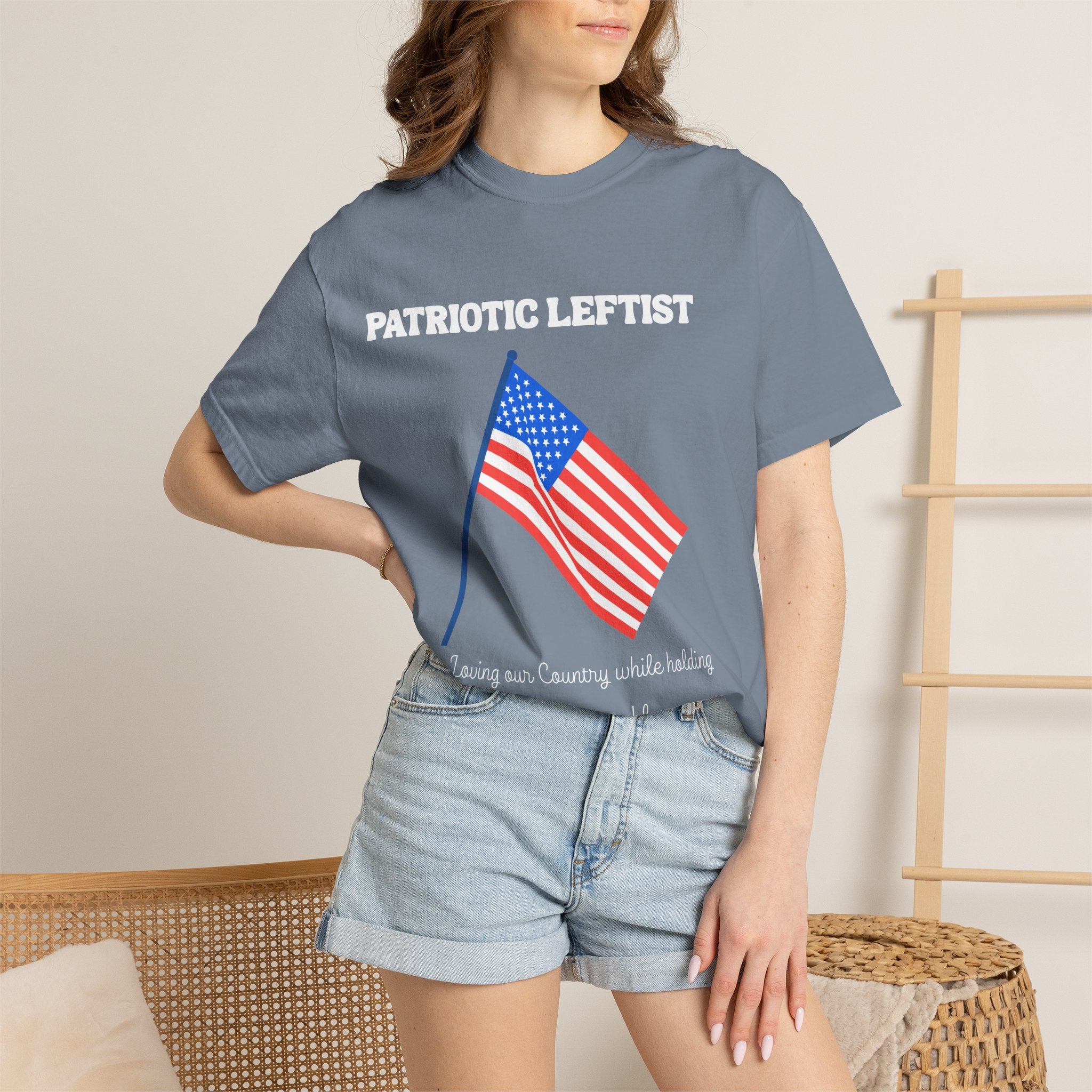 Unisex Garment-Dyed T-shirt- Patriotic Leftist