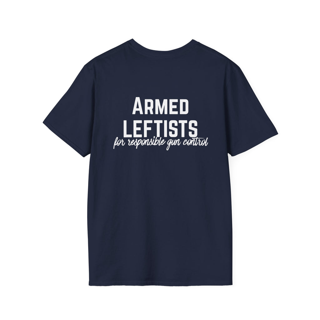 Patriotic Progressive / Armed Leftists Graphic T‑Shirt – Pro‑Gun Control Progressive Political Tee