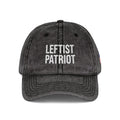 Leftist Patriot Vintage Embroidered Cap — Distressed Red American Flag Hat