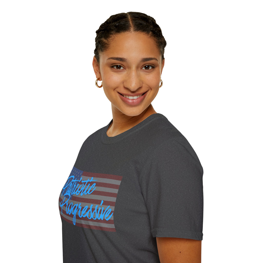 Patriotic Progressive T-Shirt — "Run for Local Government" Back Political Tee