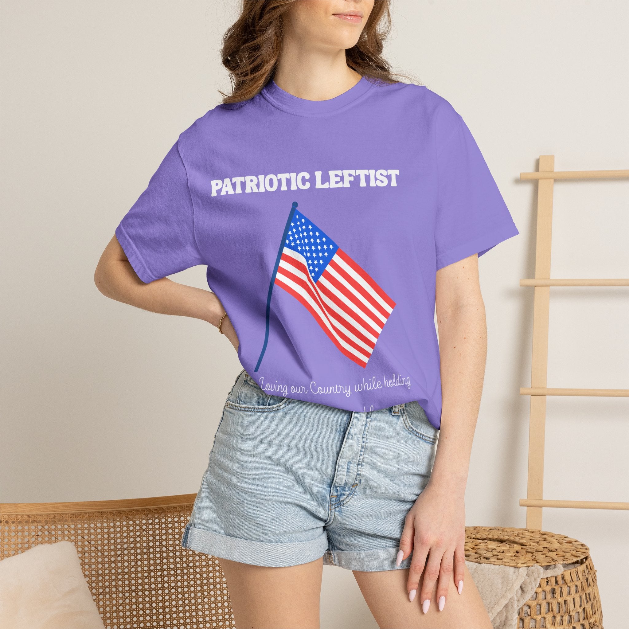 Unisex Garment-Dyed T-shirt- Patriotic Leftist