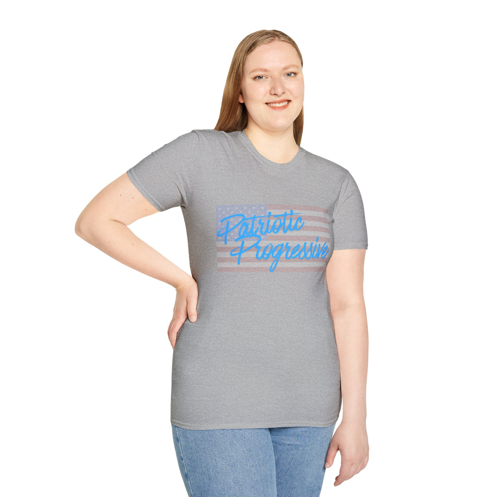 Patriotic Progressive T-Shirt — "Run for Local Government" Back Political Tee