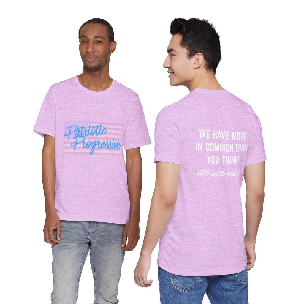 Patriotic Progressive Tee — "We Have More In Common Than You Think, Leftists Love This Country Too" Graphic T-Shirt