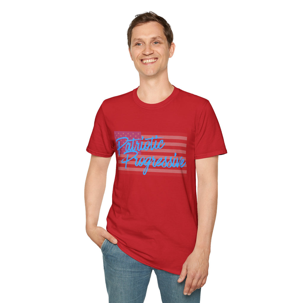 Patriotic Progressive T-Shirt — "Run for Local Government" Back Political Tee
