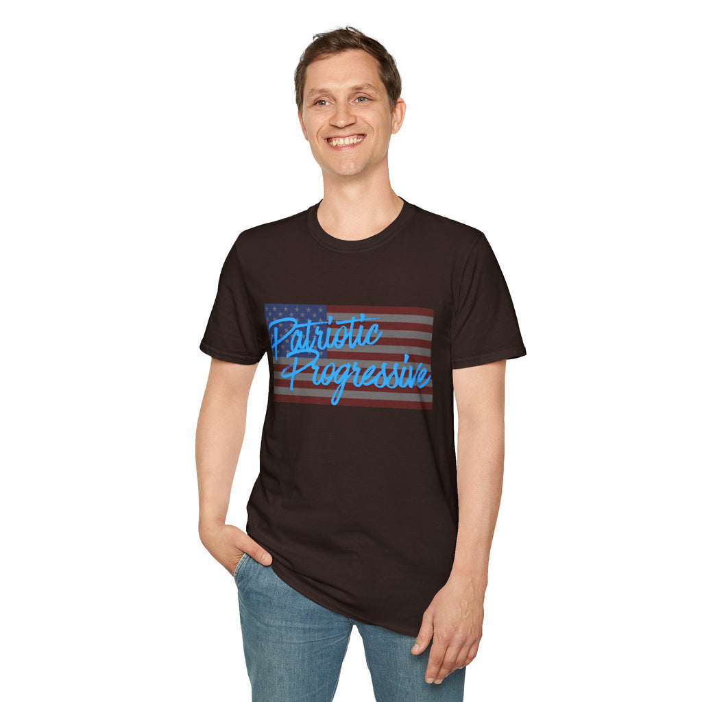 Patriotic Progressive T-Shirt — "Run for Local Government" Back Political Tee