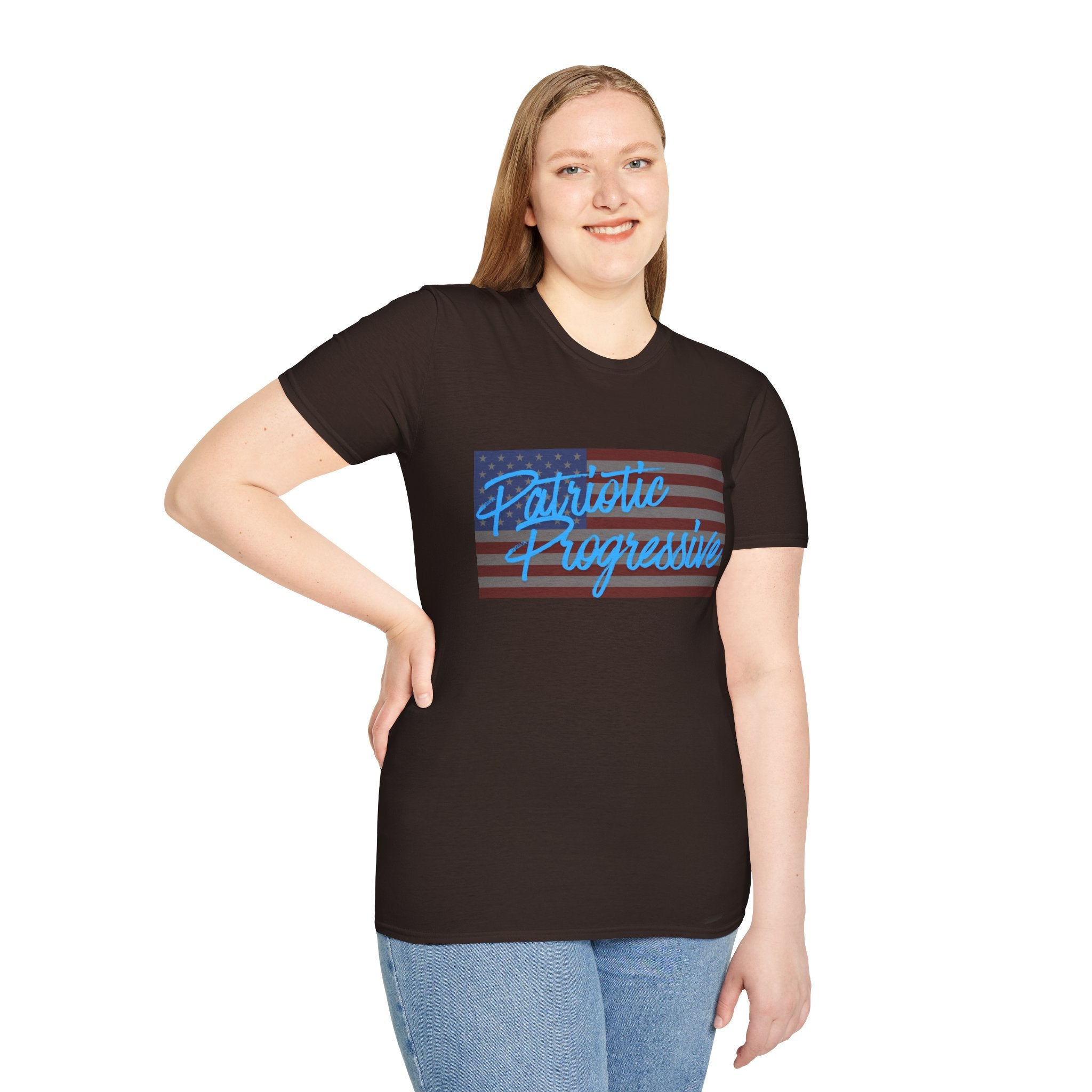 Patriotic Progressive T-Shirt — "Run for Local Government" Back Political Tee
