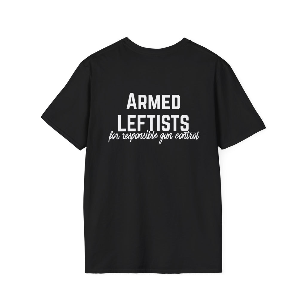 Patriotic Progressive / Armed Leftists Graphic T‑Shirt – Pro‑Gun Control Progressive Political Tee