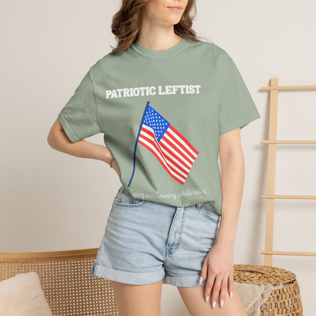 Unisex Garment-Dyed T-shirt- Patriotic Leftist