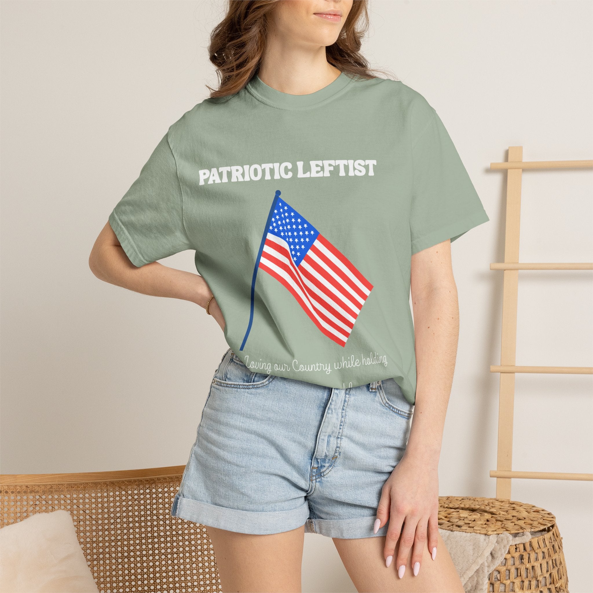Unisex Garment-Dyed T-shirt- Patriotic Leftist