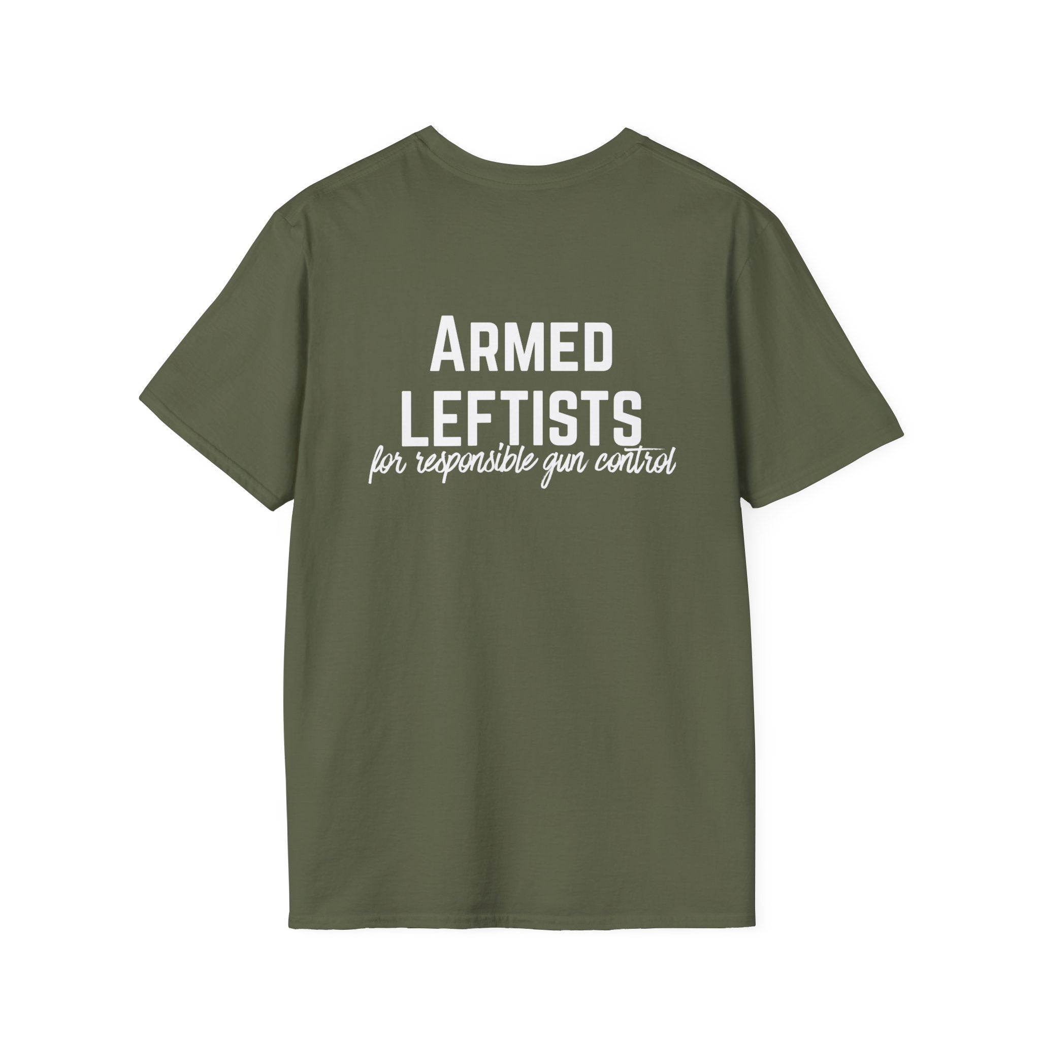 Patriotic Progressive / Armed Leftists Graphic T‑Shirt – Pro‑Gun Control Progressive Political Tee
