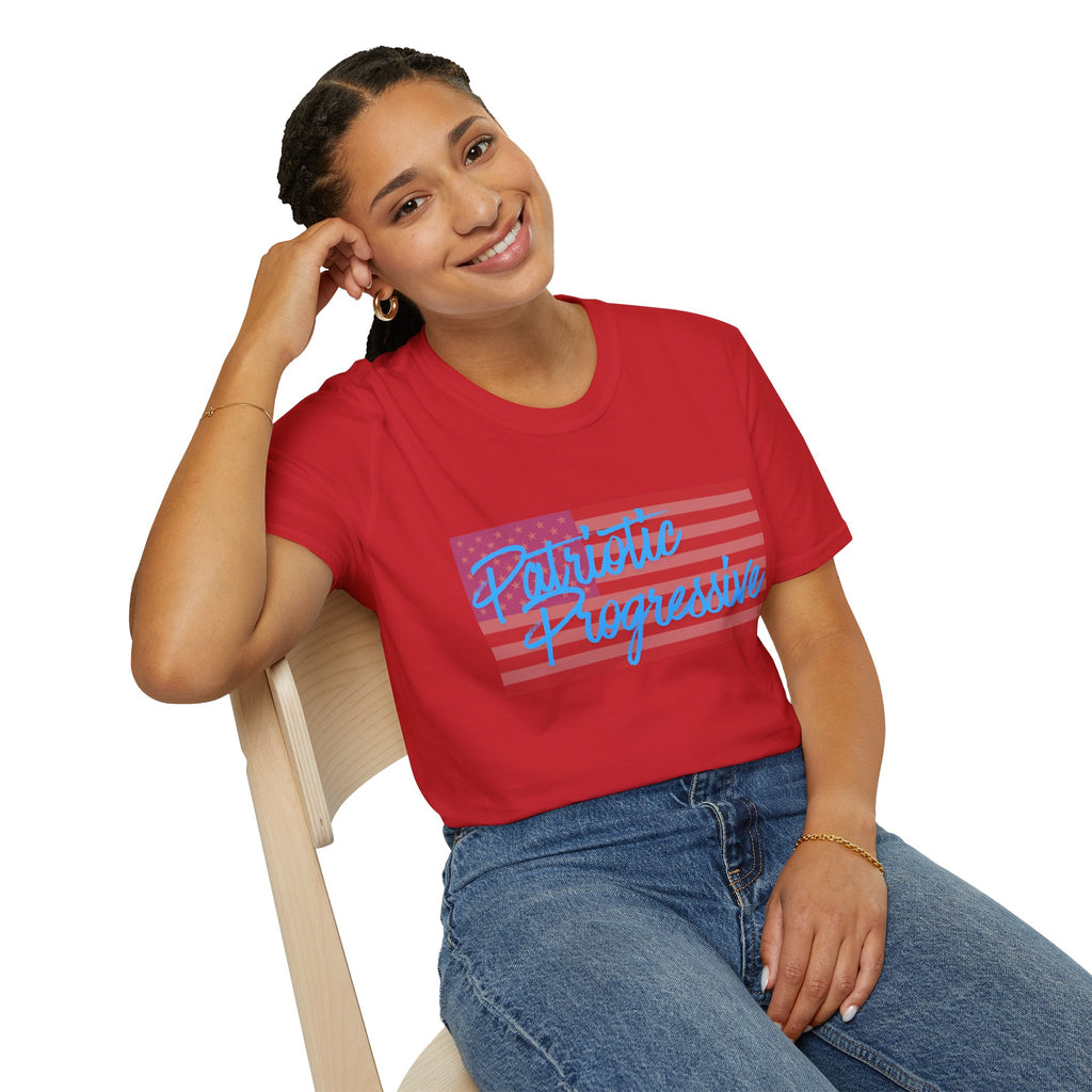 Patriotic Progressive T-Shirt — "Run for Local Government" Back Political Tee