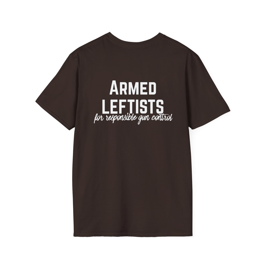 Patriotic Progressive / Armed Leftists Graphic T‑Shirt – Pro‑Gun Control Progressive Political Tee