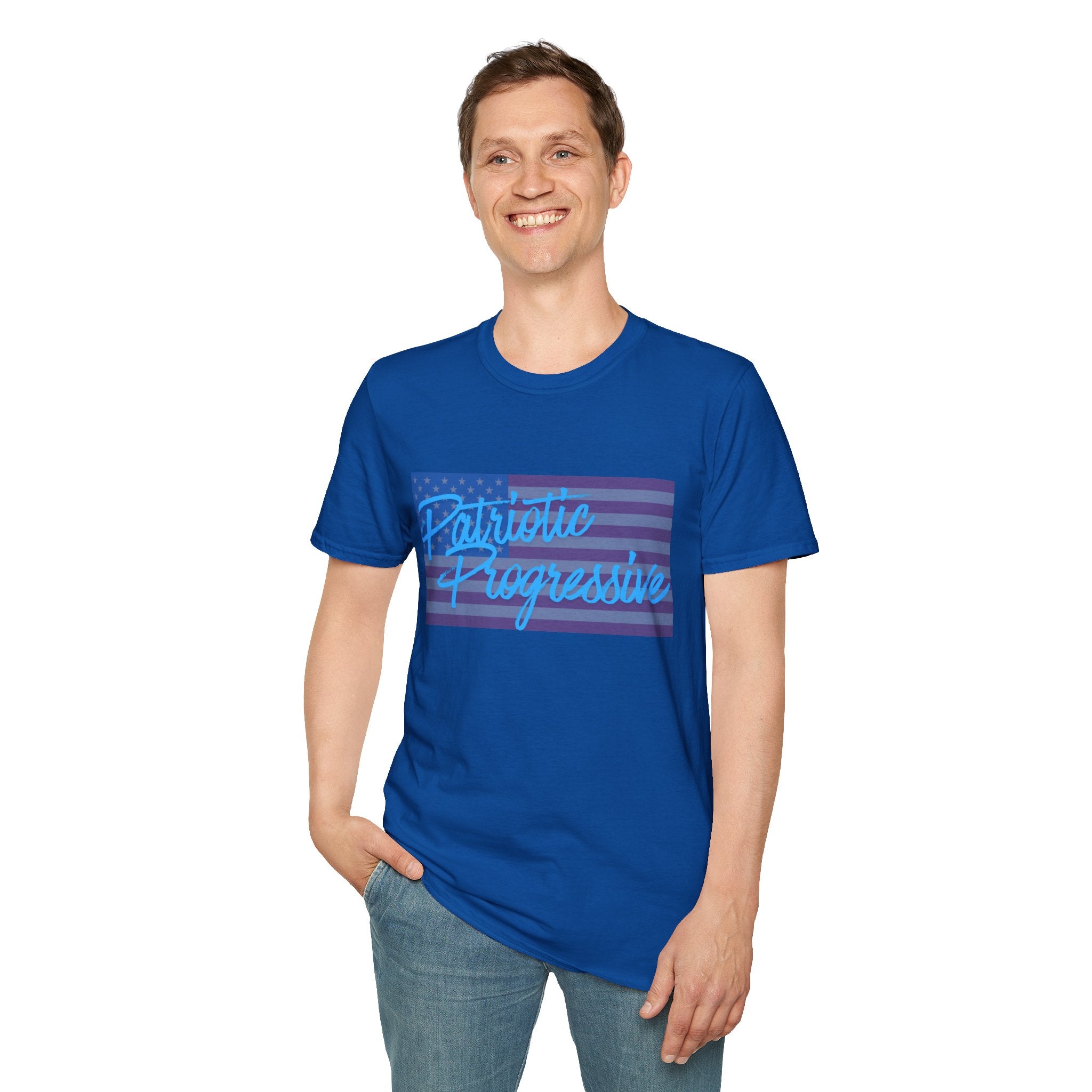 Patriotic Progressive T-Shirt — "Run for Local Government" Back Political Tee