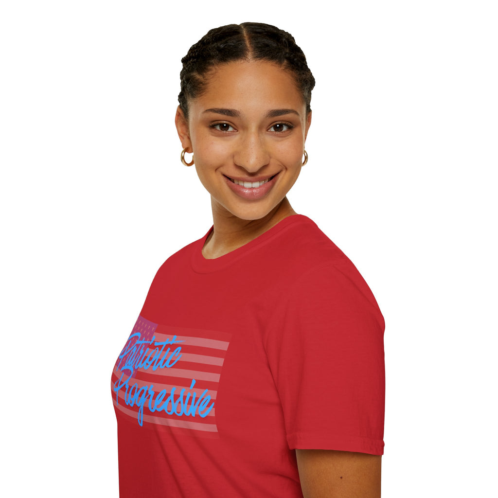 Patriotic Progressive T-Shirt — "Run for Local Government" Back Political Tee