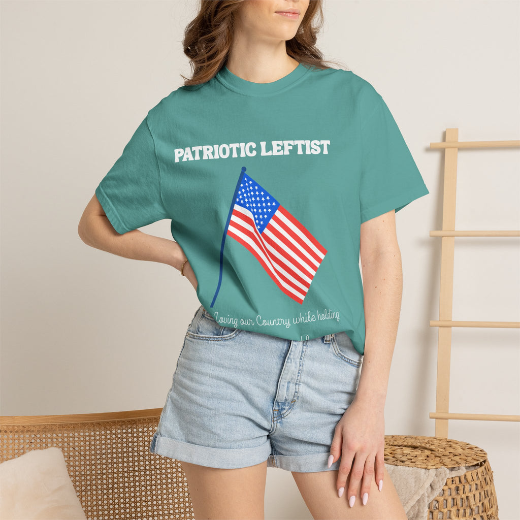 Unisex Garment-Dyed T-shirt- Patriotic Leftist