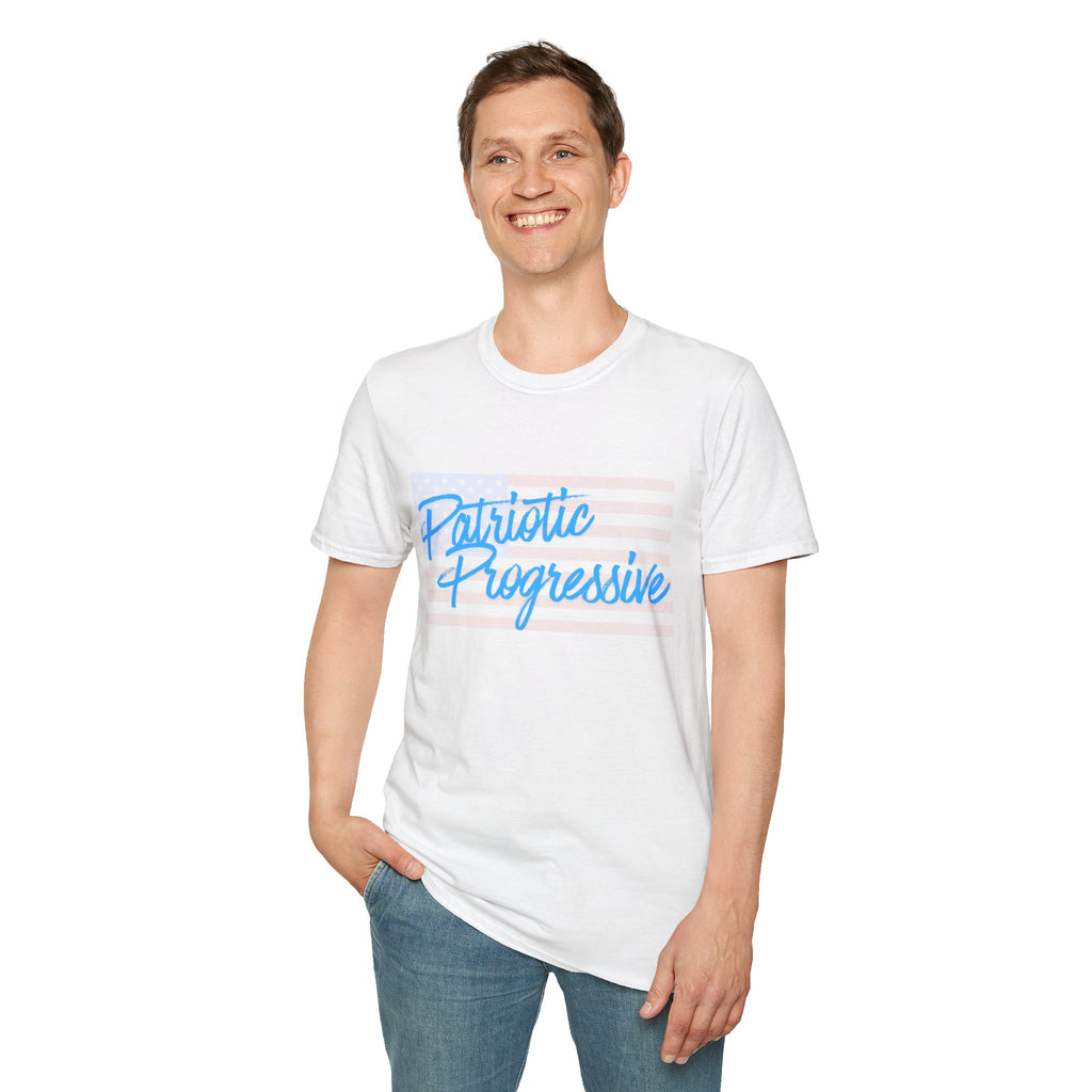 Patriotic Progressive T-Shirt — "Run for Local Government" Back Political Tee