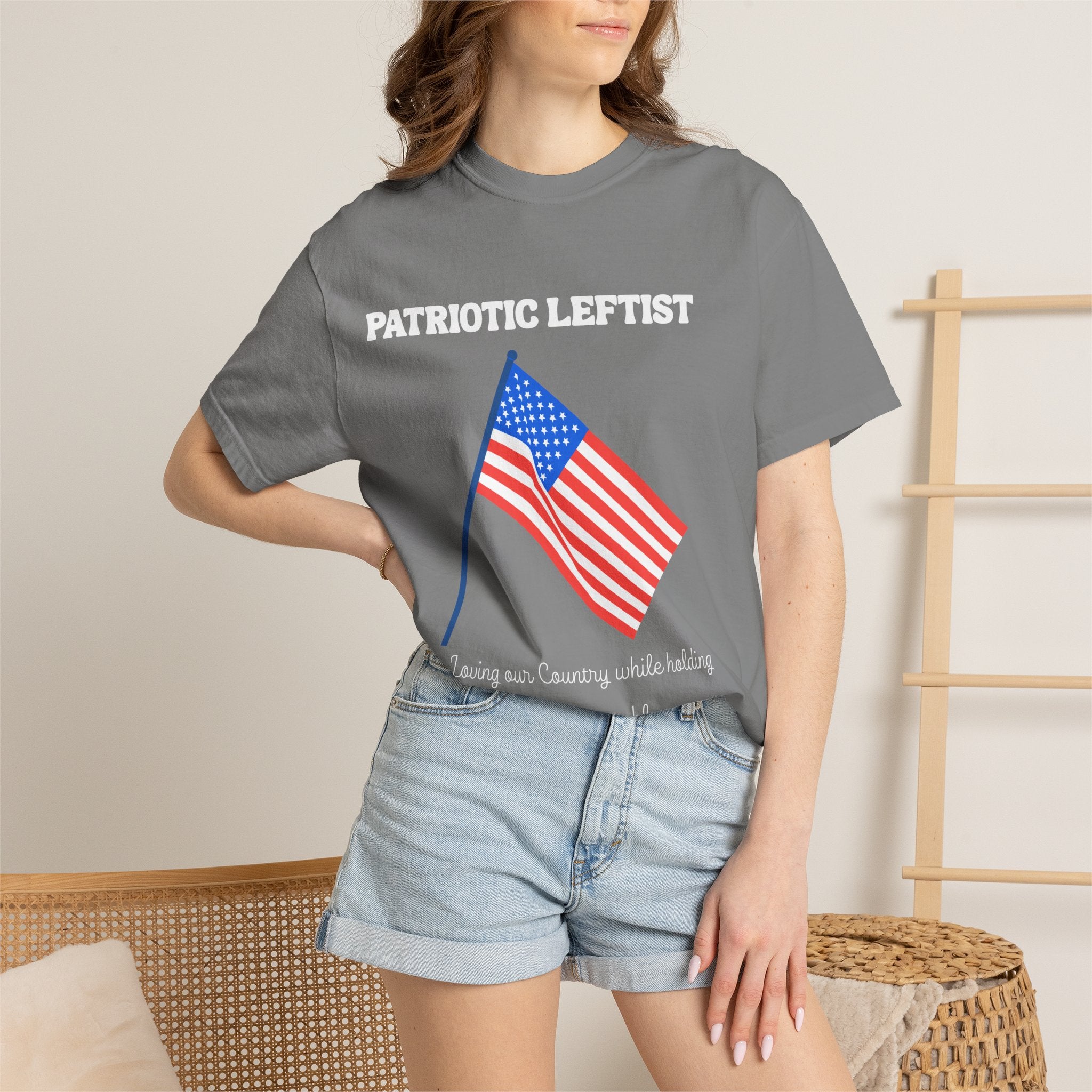 Unisex Garment-Dyed T-shirt- Patriotic Leftist