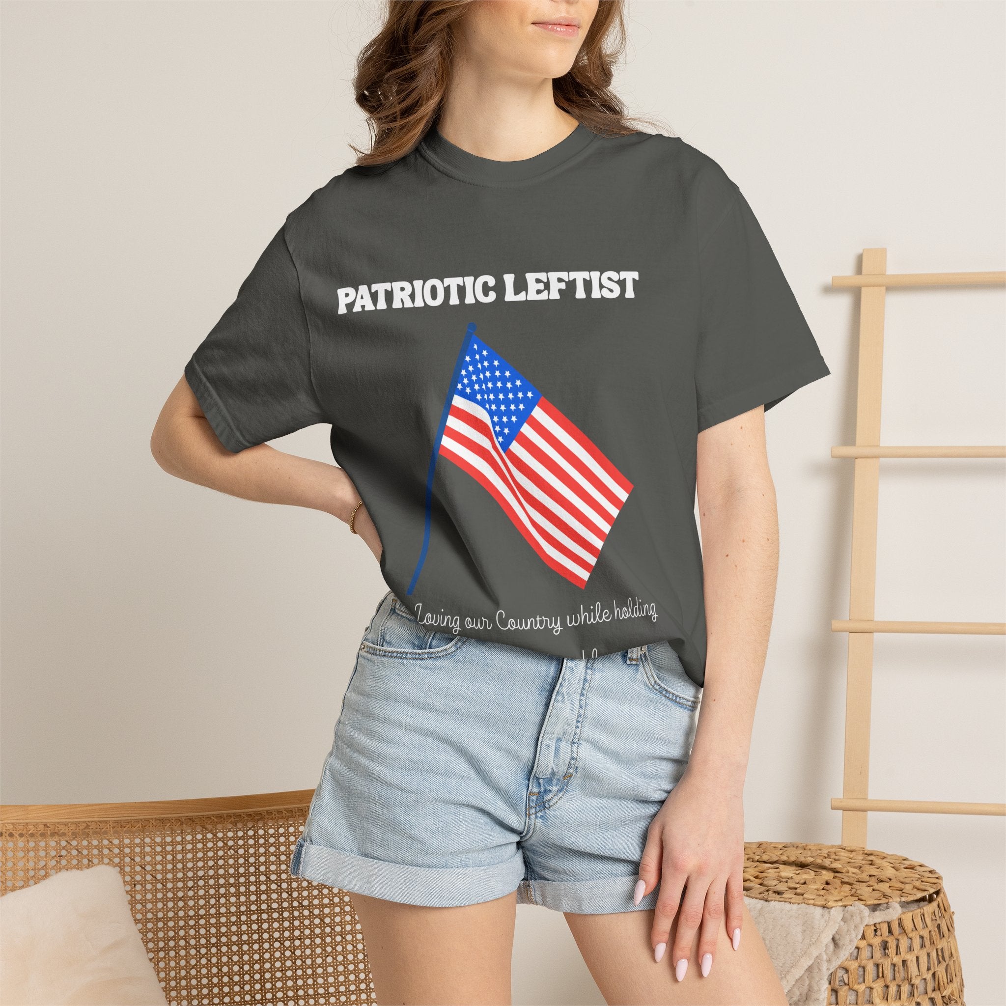 Unisex Garment-Dyed T-shirt- Patriotic Leftist