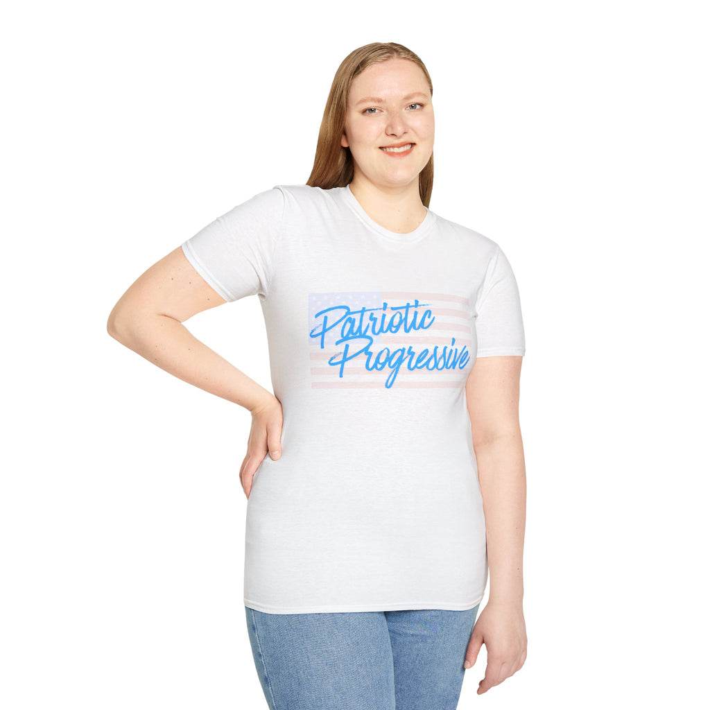 Patriotic Progressive T-Shirt — "Run for Local Government" Back Political Tee