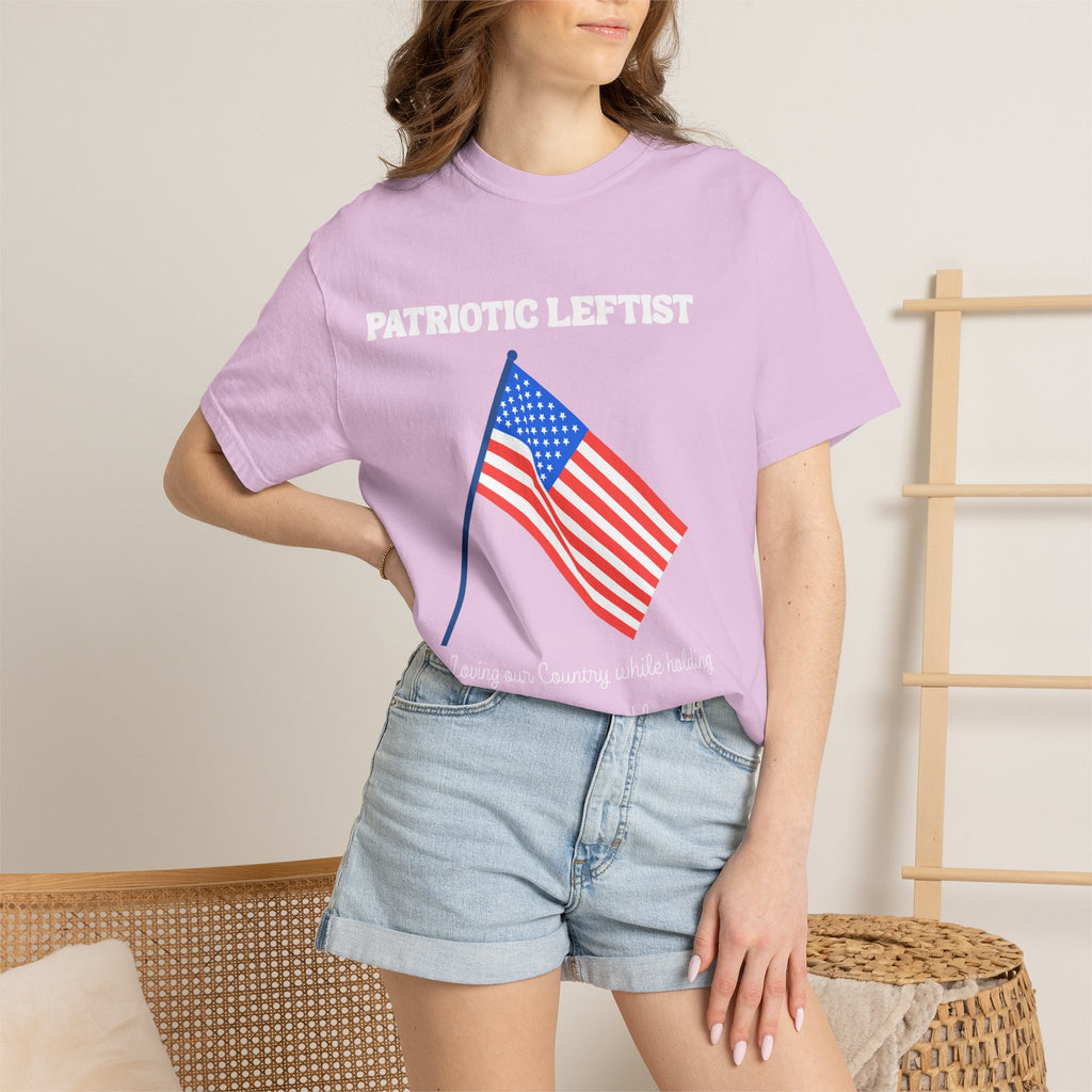 Unisex Garment-Dyed T-shirt- Patriotic Leftist