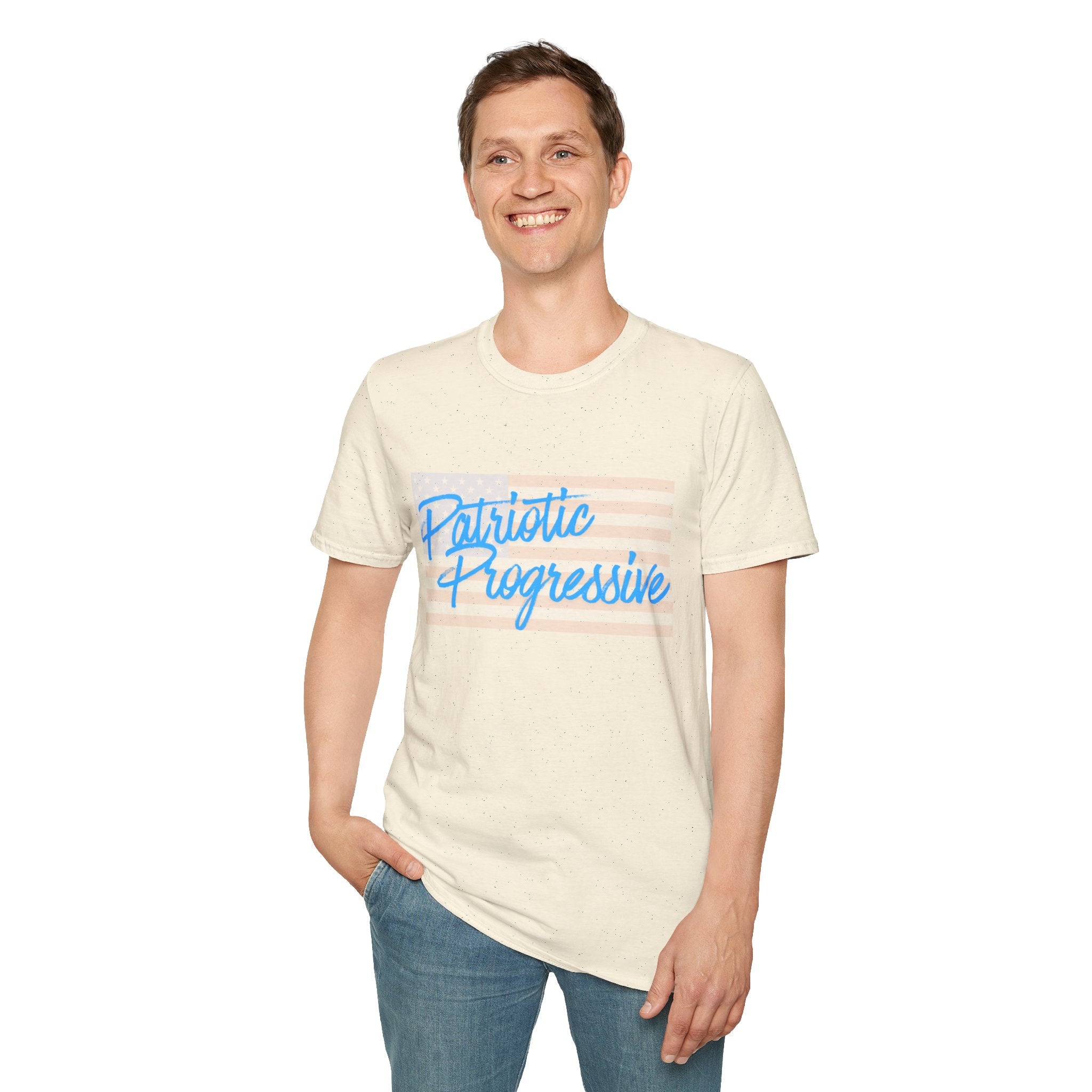 Patriotic Progressive T-Shirt — "Run for Local Government" Back Political Tee