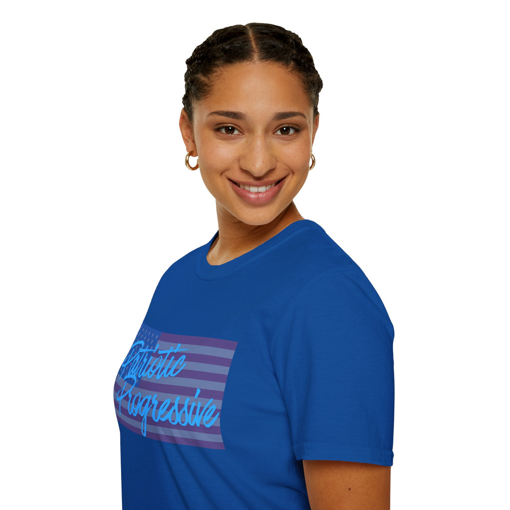 Patriotic Progressive T-Shirt — "Run for Local Government" Back Political Tee
