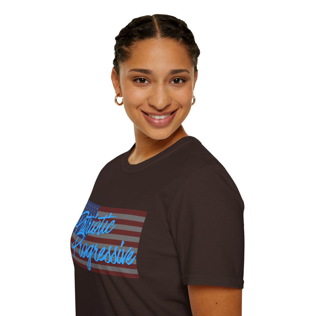 Patriotic Progressive T-Shirt — "Run for Local Government" Back Political Tee