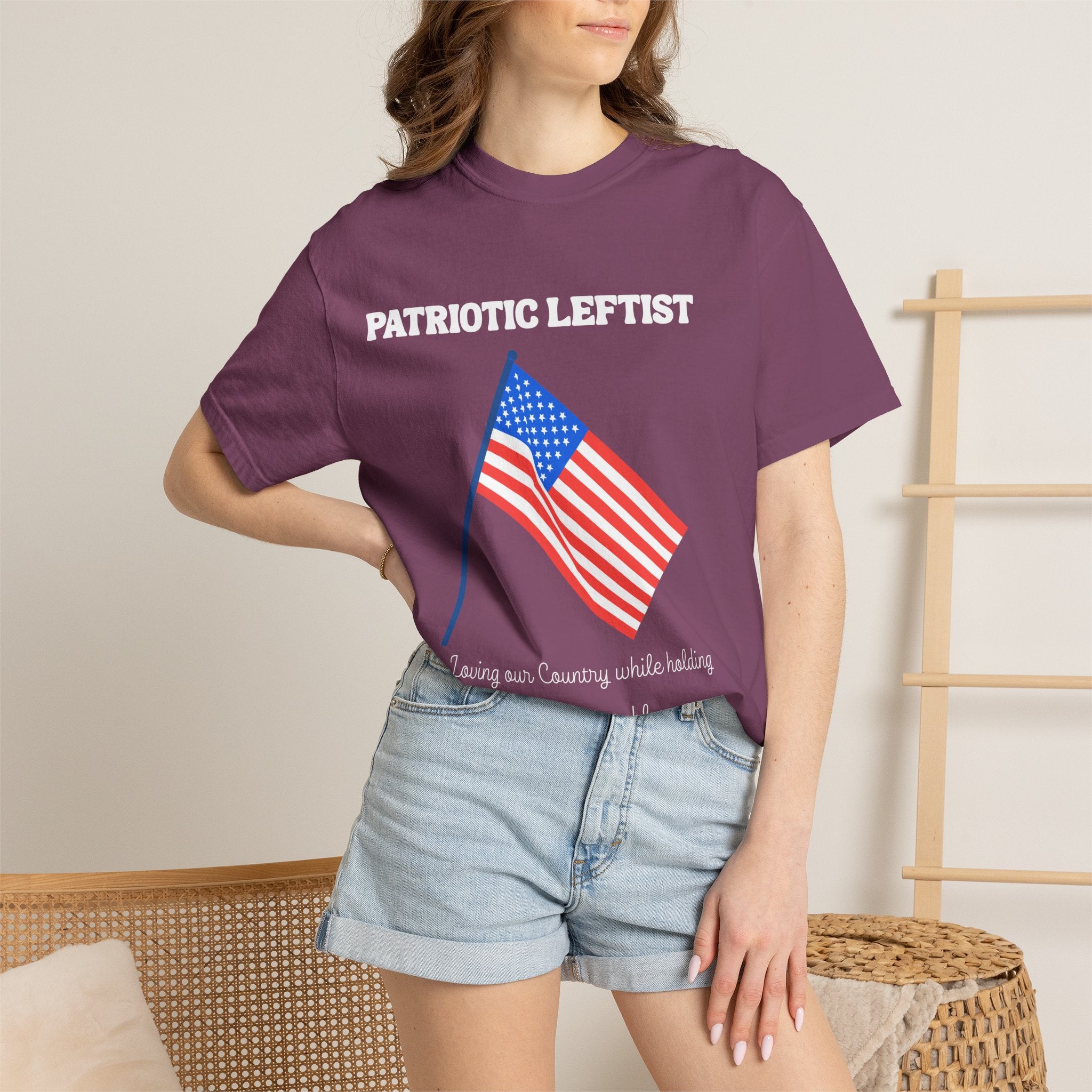 Unisex Garment-Dyed T-shirt- Patriotic Leftist