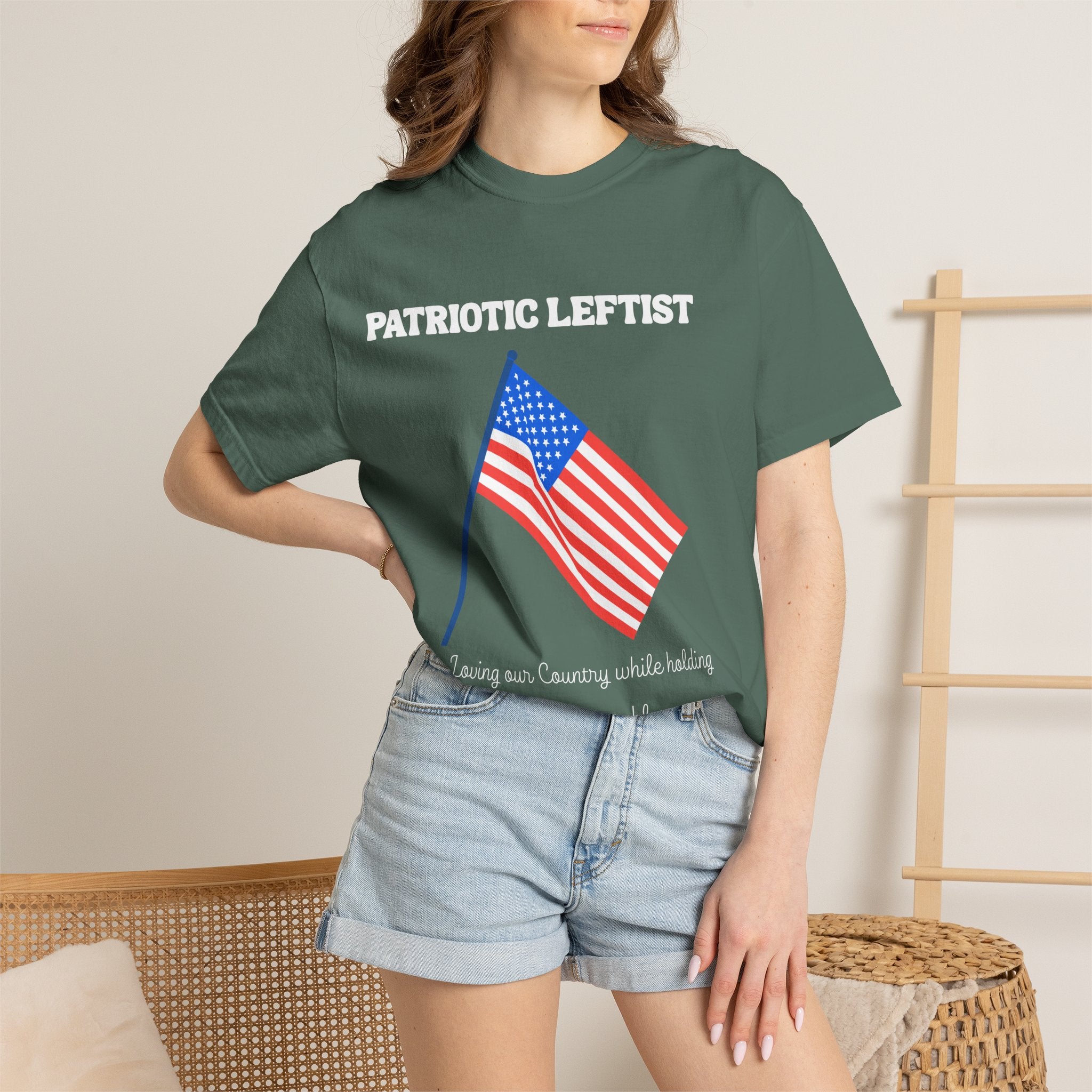 Unisex Garment-Dyed T-shirt- Patriotic Leftist