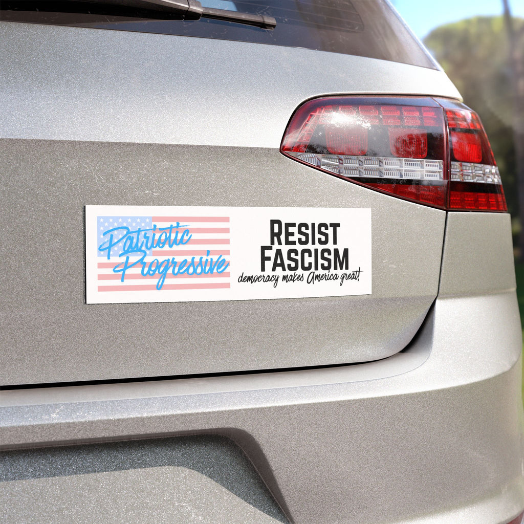 Resist Fascism Car Magnet — Patriotic Progressive Bumper Sticker