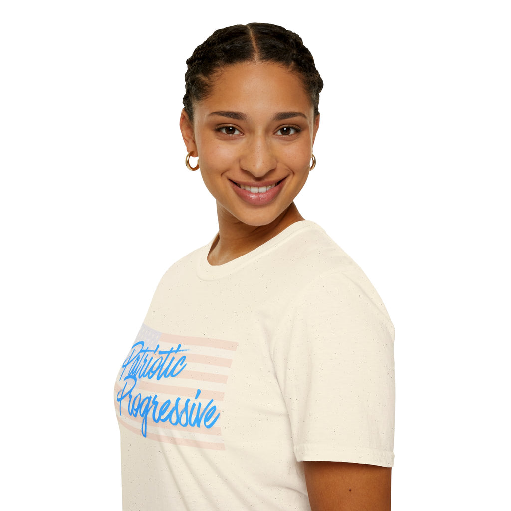 Patriotic Progressive T-Shirt — "Run for Local Government" Back Political Tee