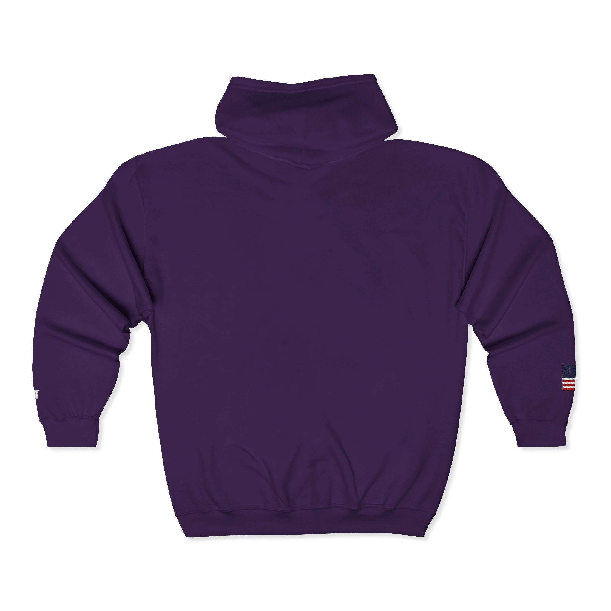 Embroidered Zip Hoodie — "Radical Leftist Scum" Full-Zip Sweatshirt, with "I Dissent" on left wrist