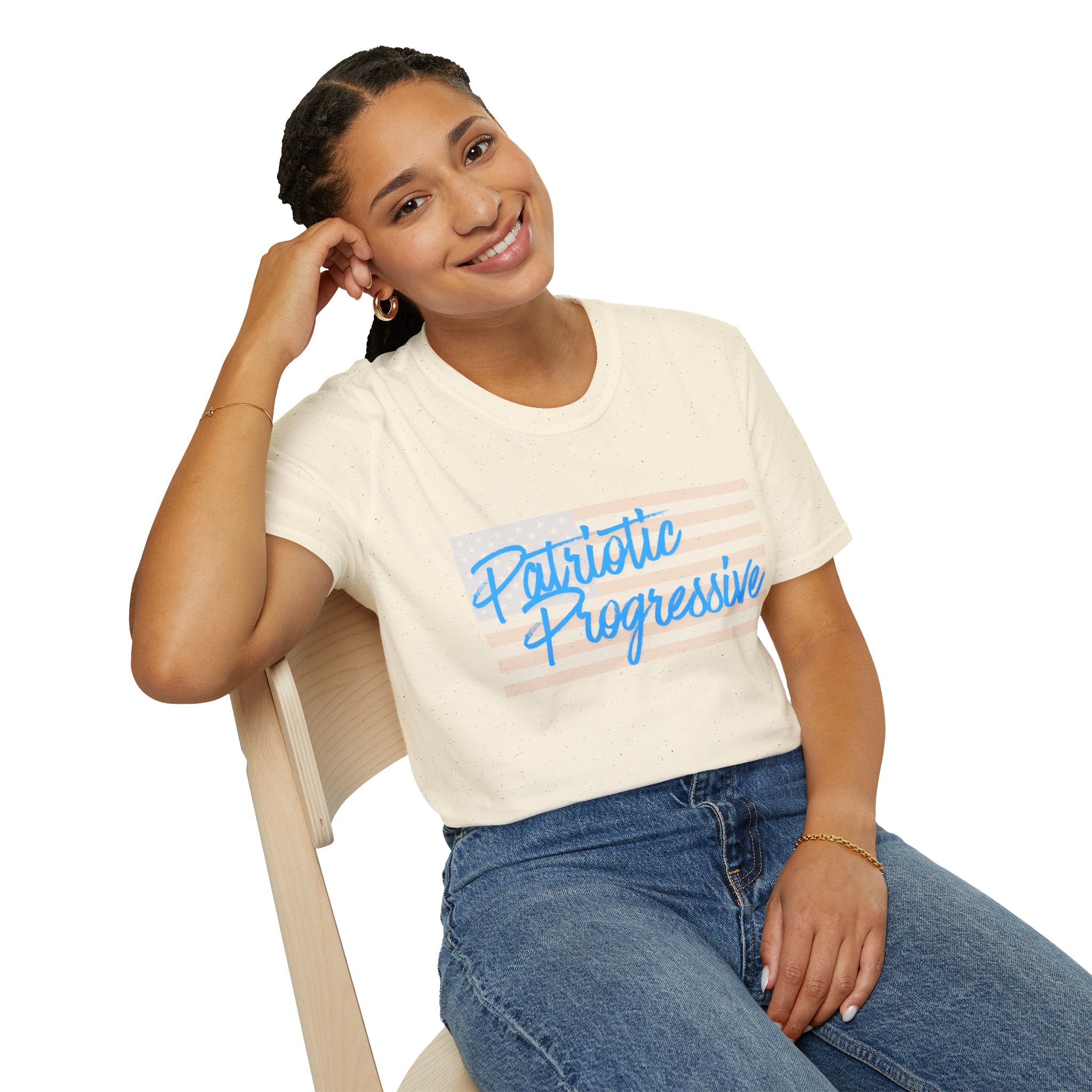 Patriotic Progressive T-Shirt — "Run for Local Government" Back Political Tee
