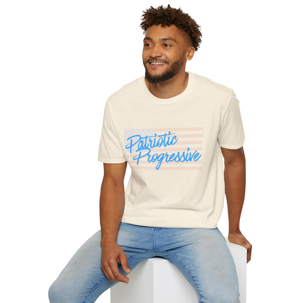 Patriotic Progressive T-Shirt — "Run for Local Government" Back Political Tee
