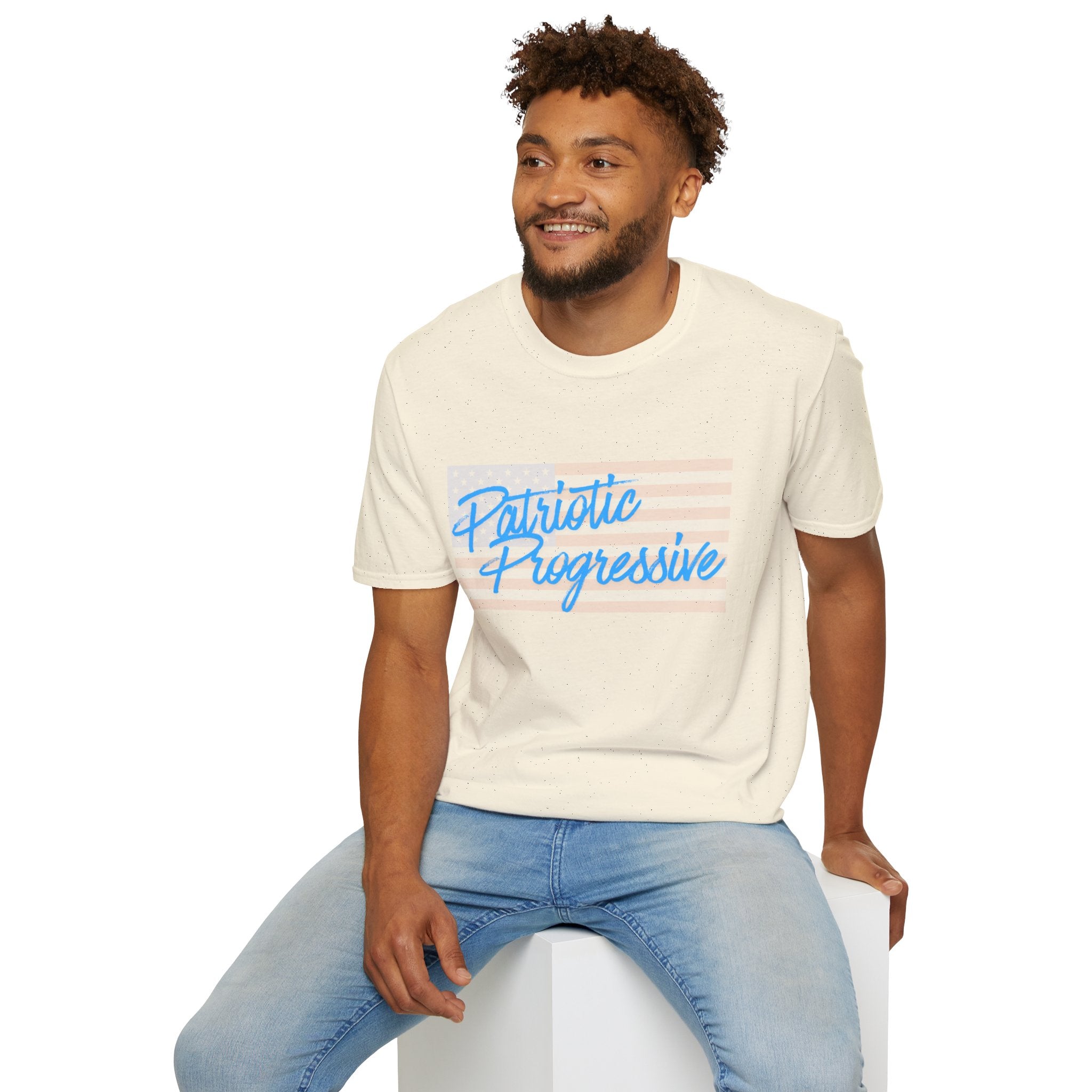 Patriotic Progressive T-Shirt — "Run for Local Government" Back Political Tee