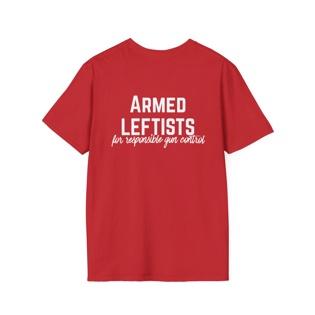 Patriotic Progressive / Armed Leftists Graphic T‑Shirt – Pro‑Gun Control Progressive Political Tee