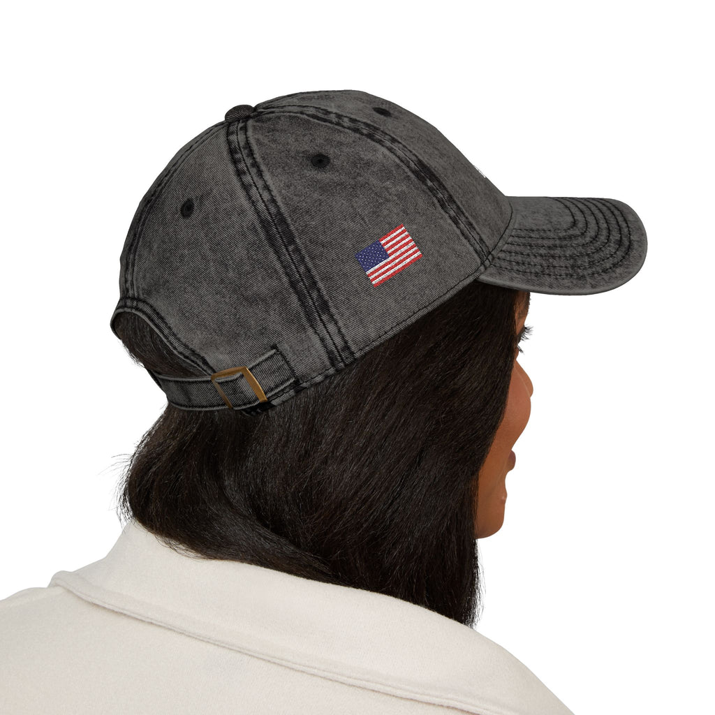 Leftist Patriot Vintage Embroidered Cap — Distressed Red American Flag Hat