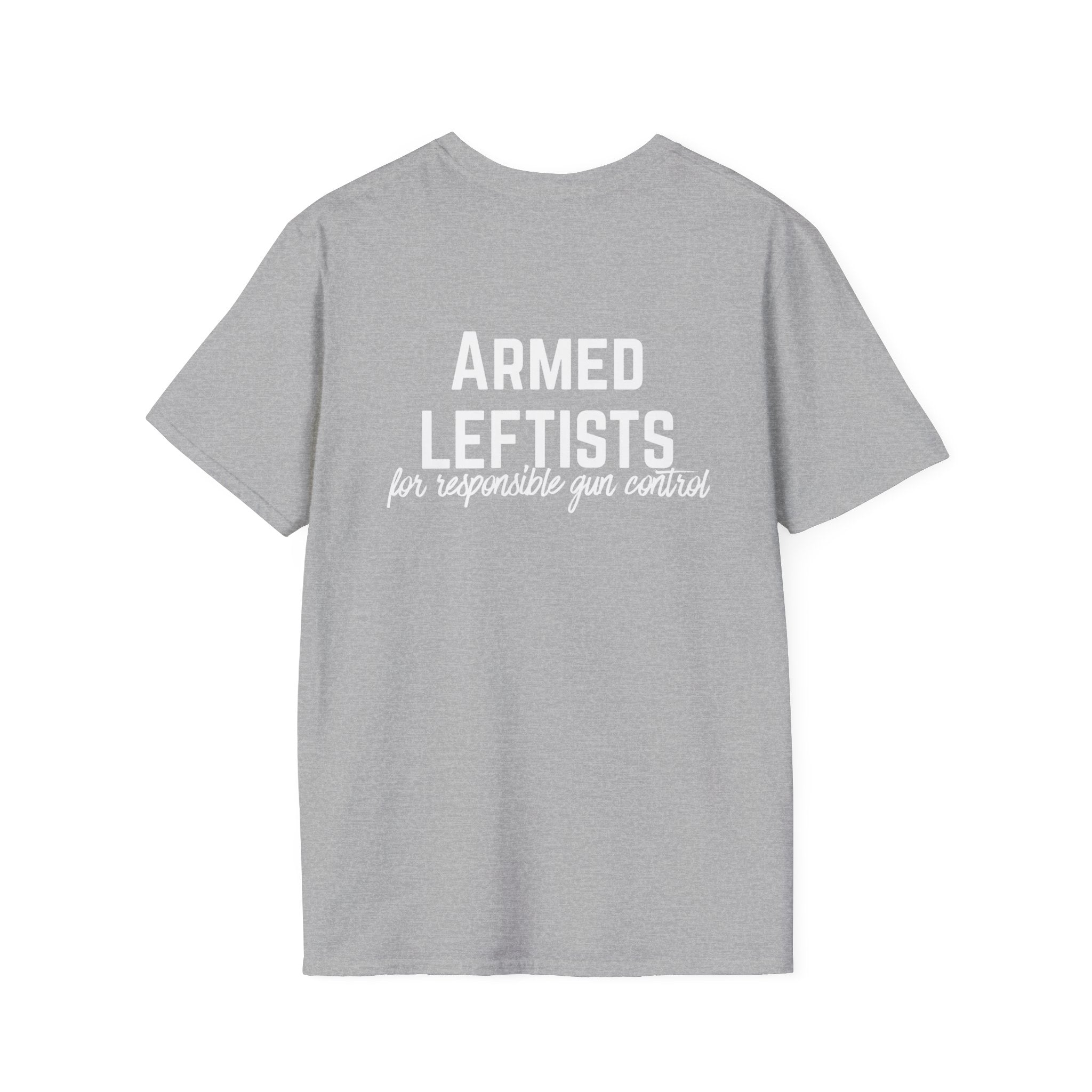 Patriotic Progressive / Armed Leftists Graphic T‑Shirt – Pro‑Gun Control Progressive Political Tee