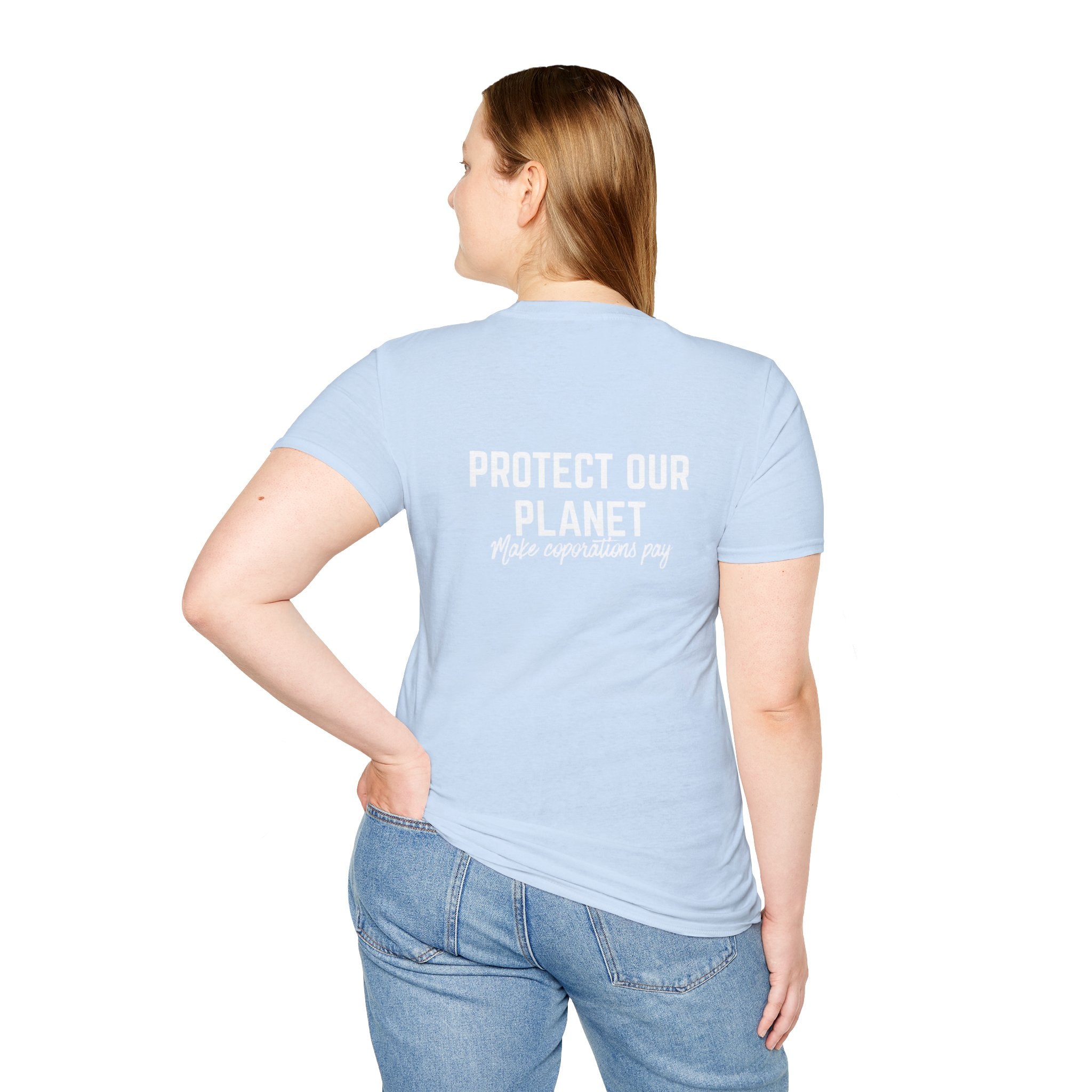 Patriotic Progressive T-Shirt — “Protect Our Planet” Environmental Activist Tee