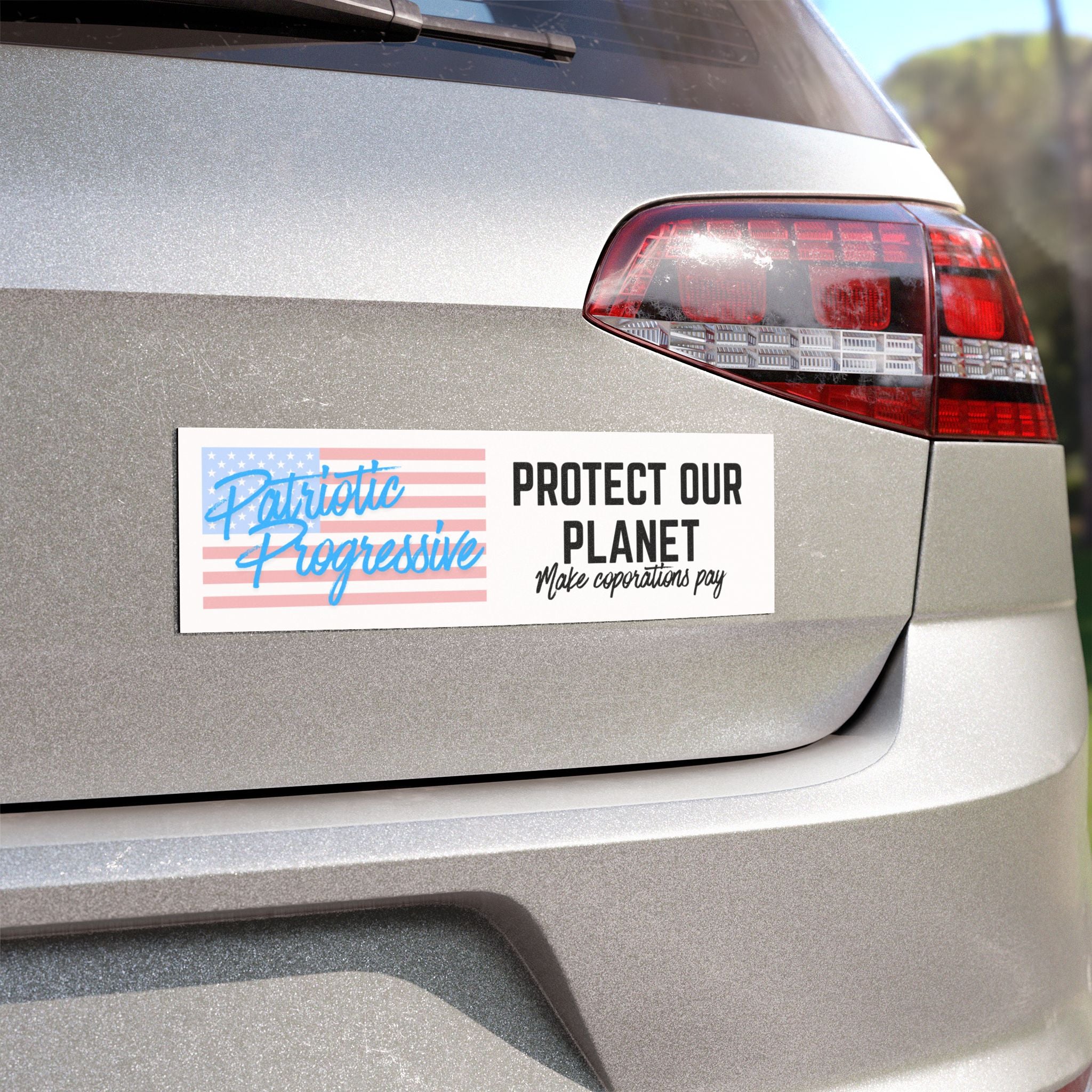 Patriotic Progressive “Protect Our Planet” Car Magnet - Environmental Protest Vehicle Sticker