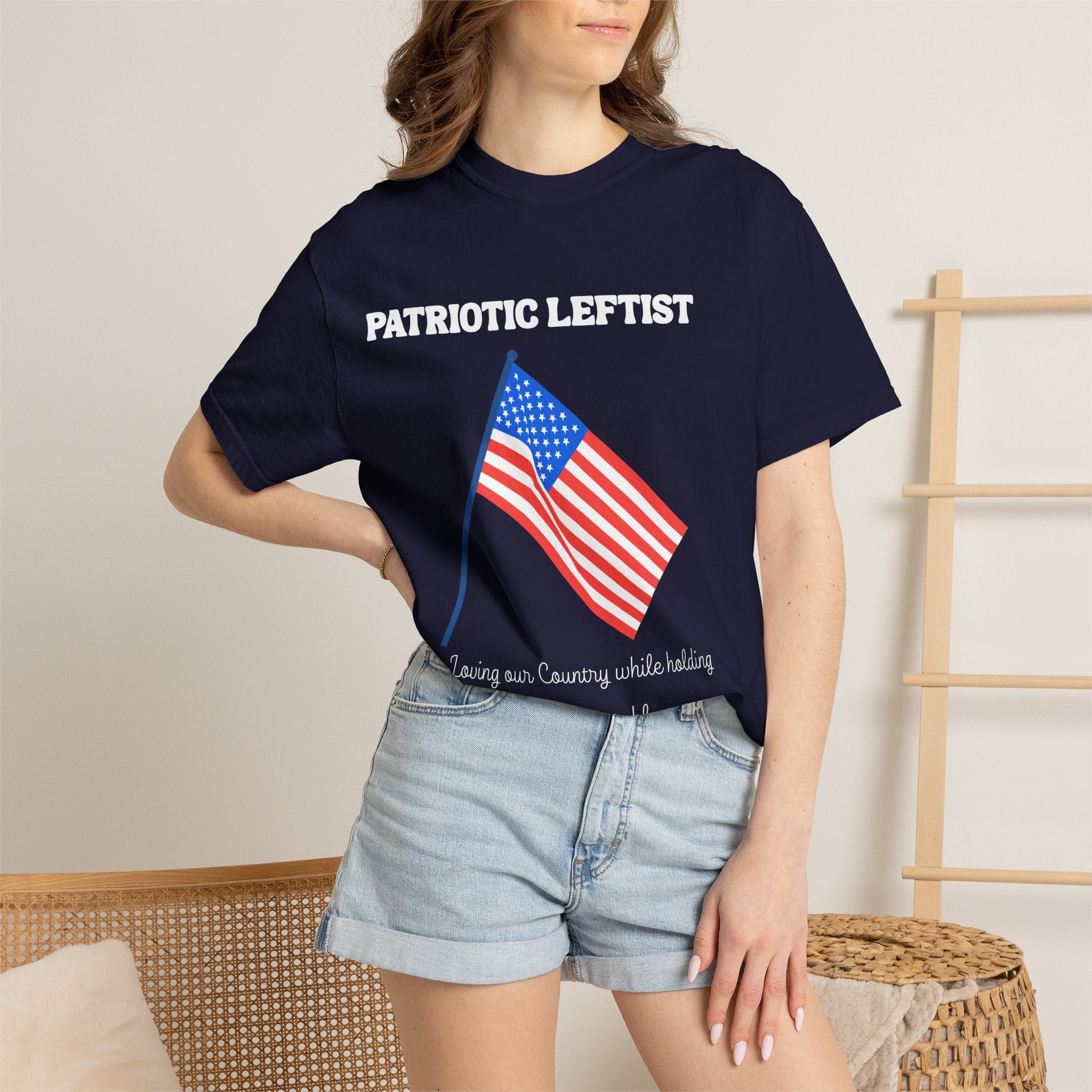 Unisex Garment-Dyed T-shirt- Patriotic Leftist