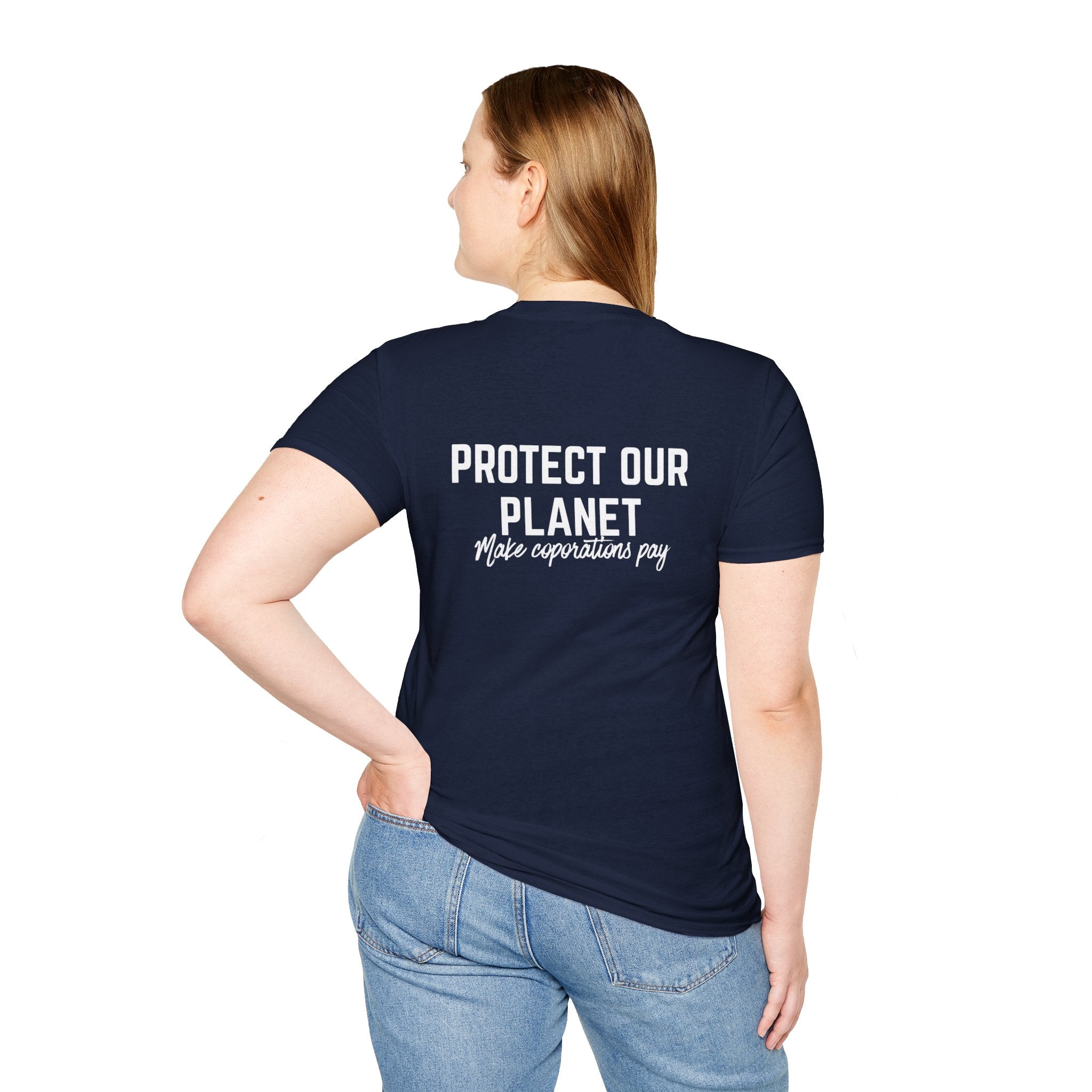Patriotic Progressive T-Shirt — “Protect Our Planet” Environmental Activist Tee