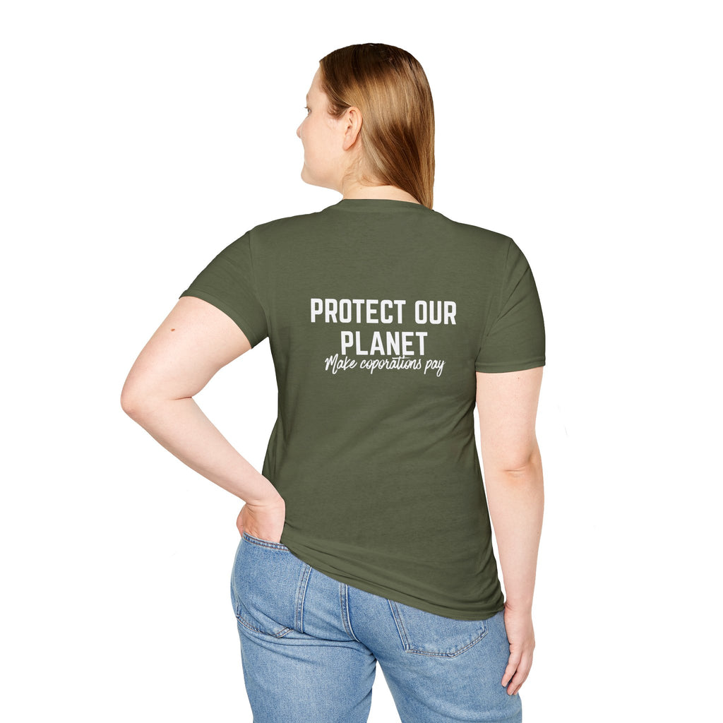 Patriotic Progressive T-Shirt — “Protect Our Planet” Environmental Activist Tee