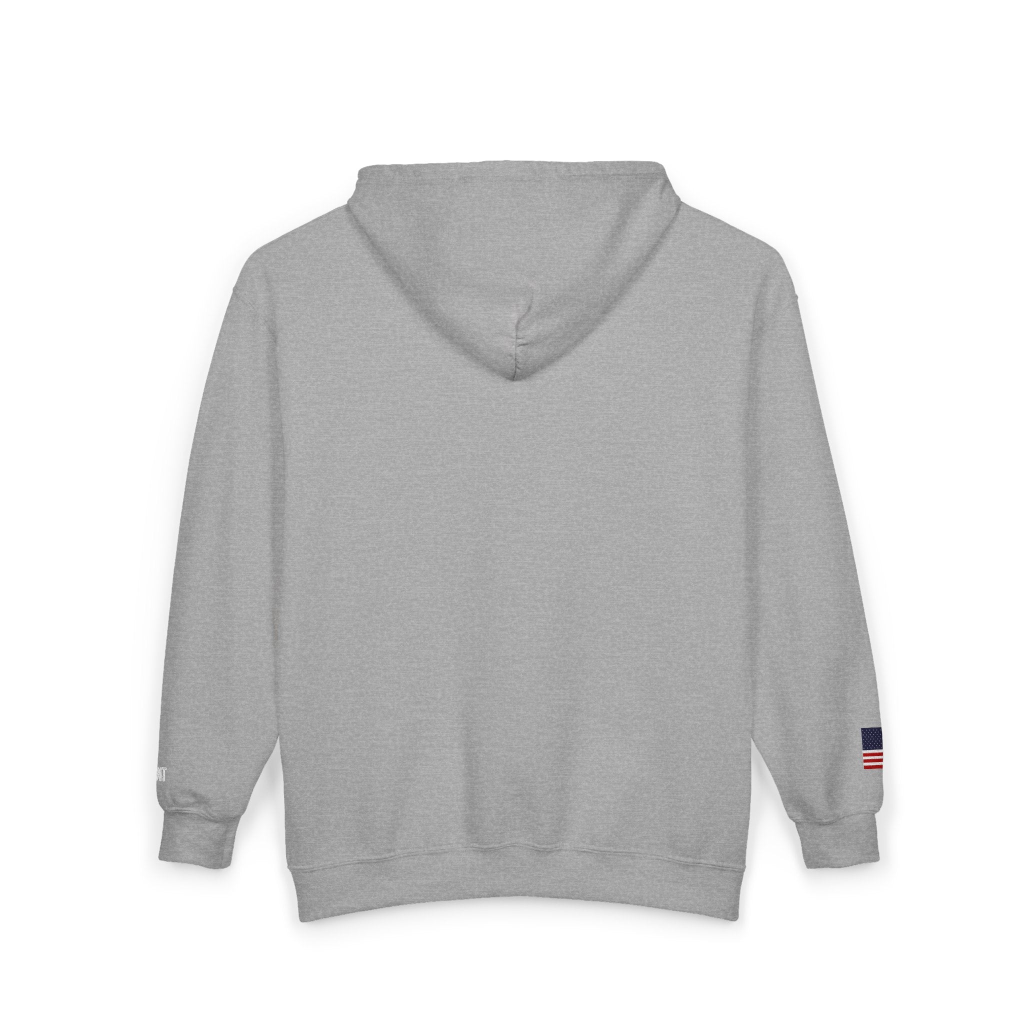 Embroidered Zip Hoodie — "Radical Leftist Scum" Full-Zip Sweatshirt, with "I Dissent" on left wrist