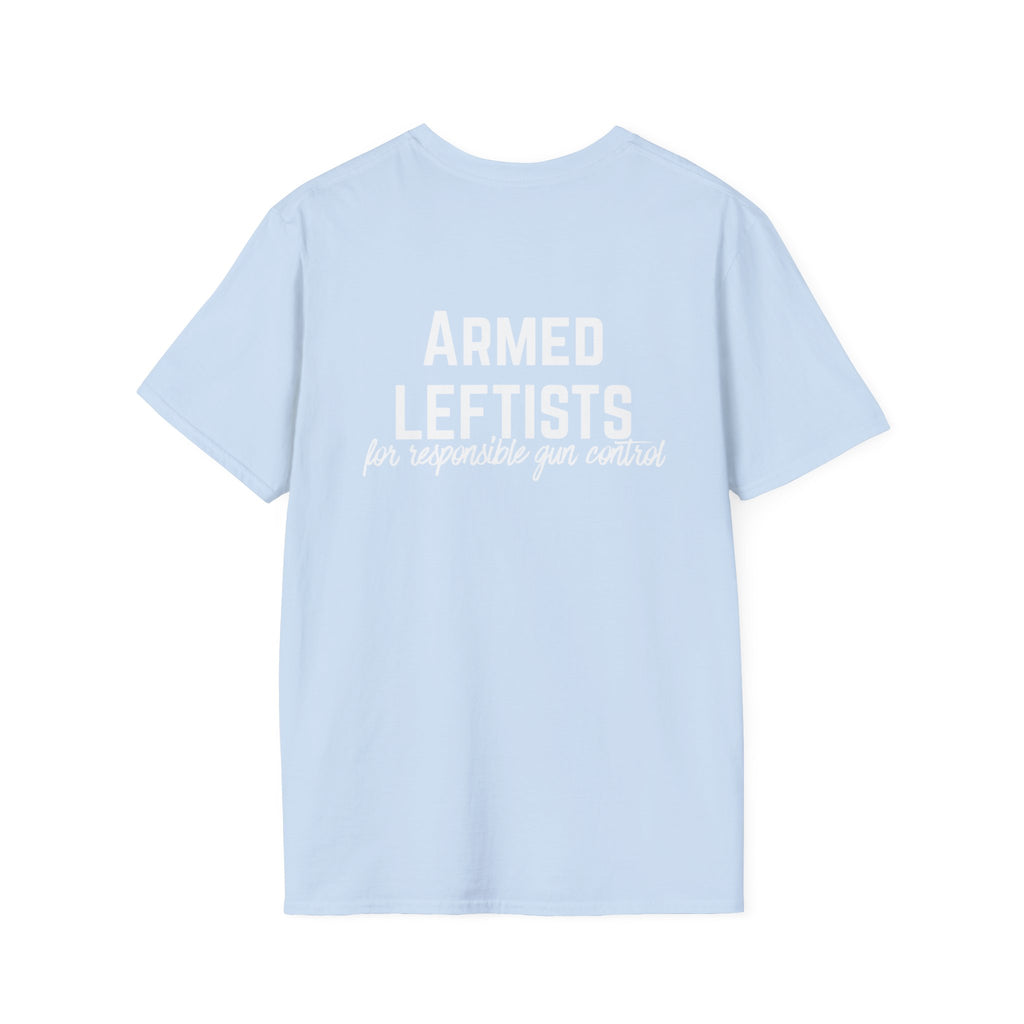 Patriotic Progressive / Armed Leftists Graphic T‑Shirt – Pro‑Gun Control Progressive Political Tee