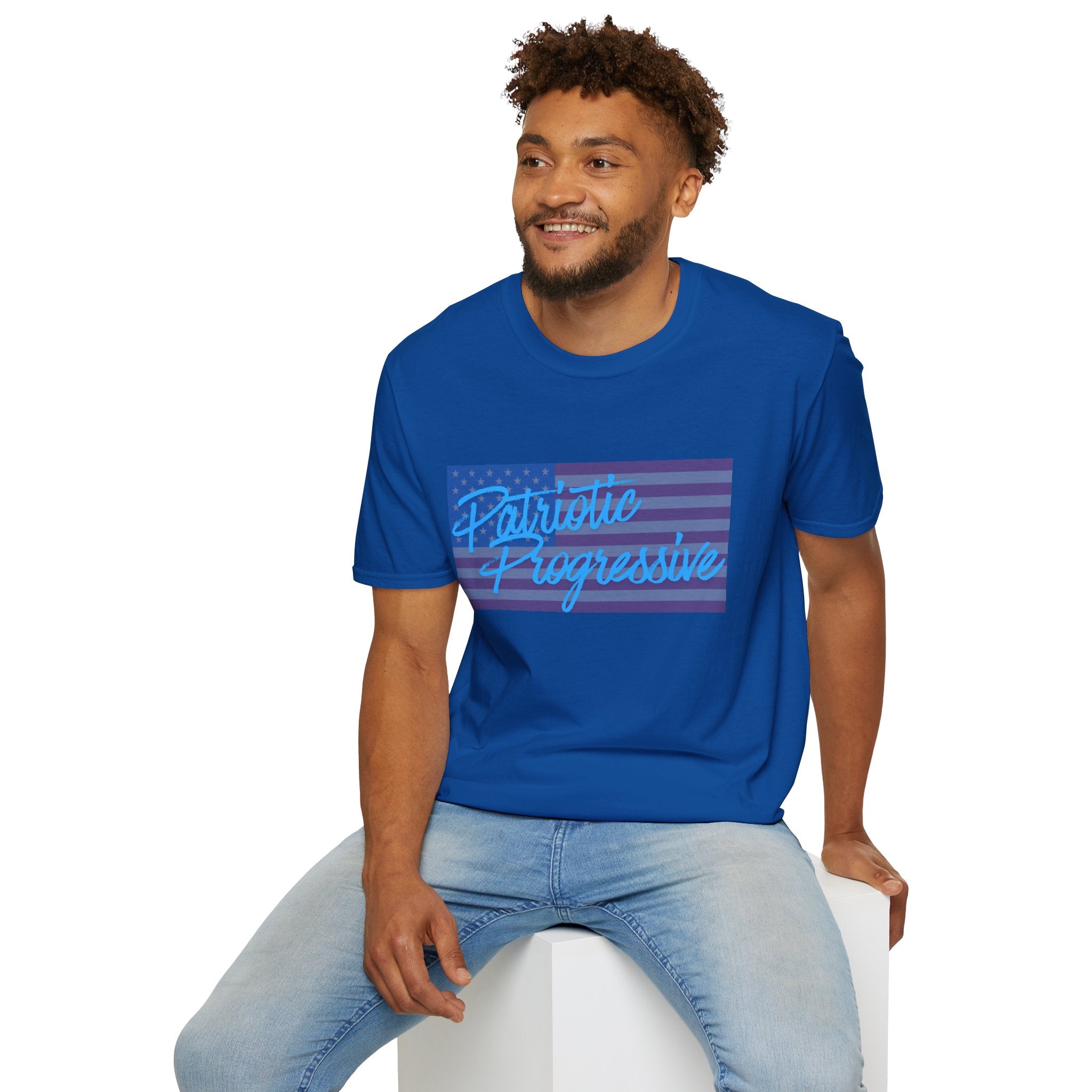 Patriotic Progressive T-Shirt — "Run for Local Government" Back Political Tee