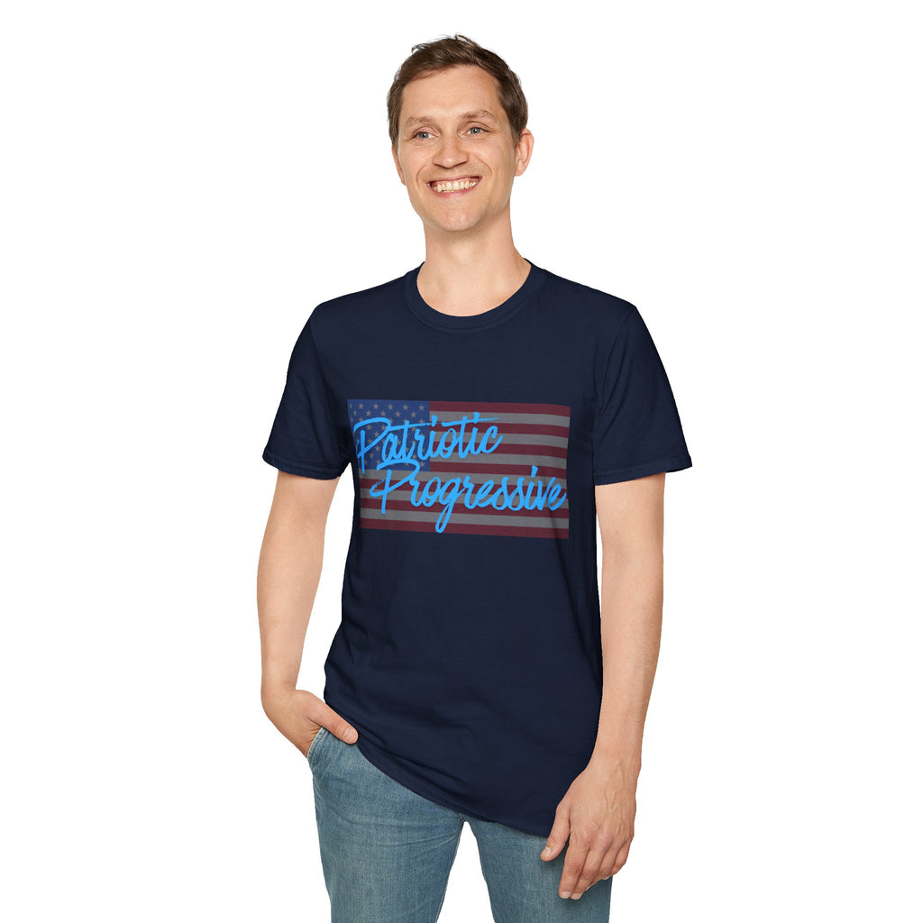 Patriotic Progressive T-Shirt — "Run for Local Government" Back Political Tee