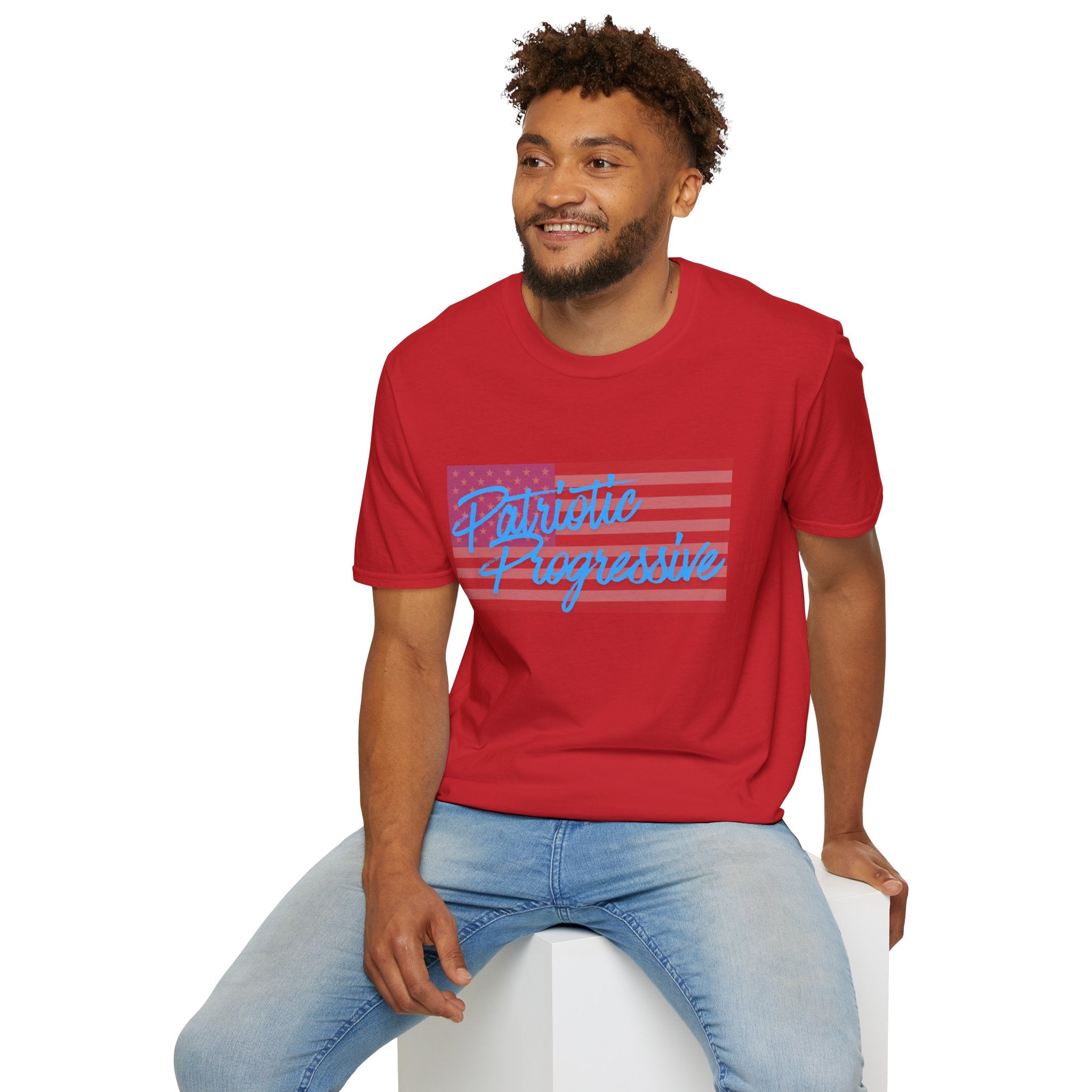 Patriotic Progressive T-Shirt — "Run for Local Government" Back Political Tee