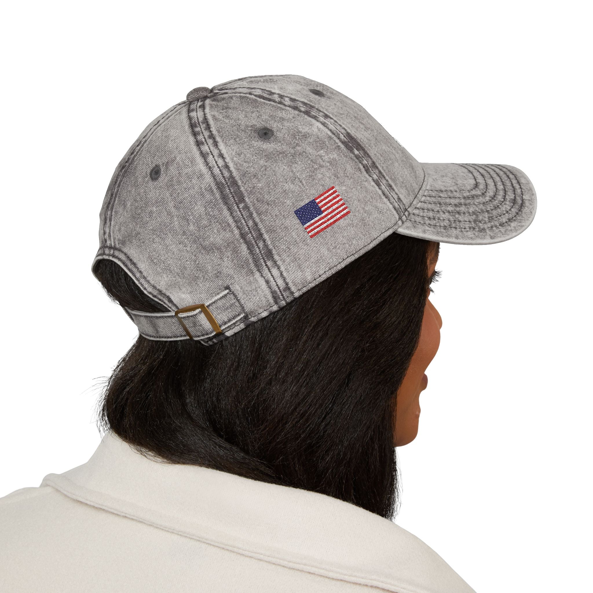 Leftist Patriot Vintage Embroidered Cap — Distressed Red American Flag Hat