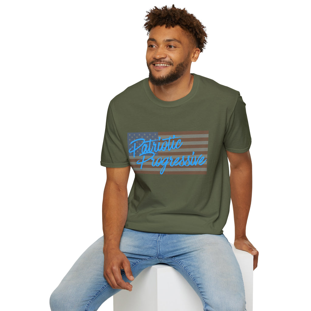 Patriotic Progressive T-Shirt — "Run for Local Government" Back Political Tee